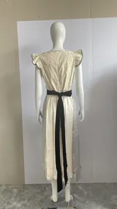 Back view of 2024 German Oktoberfest dress with black sash and ruffled sleeves.