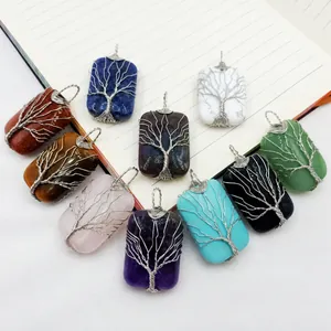 Retro Geometric Natural Stone Copper Plating Unisex Keychain