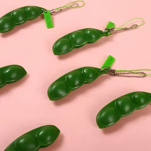 Squishy Edamame Erbsenschote Schlüsselanhänger Stressabbau Fidget Toy Extrusion Squeeze Erbse Spielzeug Für Kinder Erwachsene Grün Weichkunststoff Schlüsselanhänger Geschenk