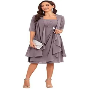 Elegant mauve strapless evening dress set with shawl, perfect for parties and weddings.