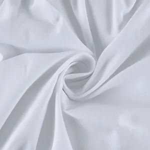 Close-up of high-quality pure cotton fabric texture with soft white folds