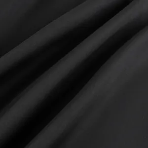 Close-up macro view of the high-quality black satin fabric texture showing elegant folds