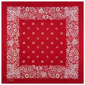 Classic red cotton floral bandana 54x54cm square scarf for hip-hop and daily headwear