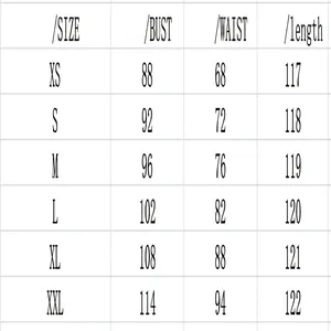 Size chart for vintage V-neck lace patchwork dress, includes XS to XXL measurements.