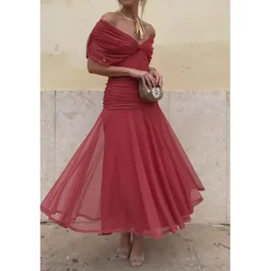 Damen Ärmellos Gerafft Maxi Kleid Böhmisch Strand Chiffon V Ausschnitt Langes Kleid Für Sommer Urlaub Loses Sonnenkleid