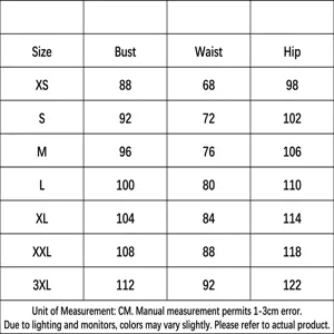 Detail view showing comprehensive size chart for loose knit two-piece set in CM.