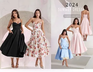 Detailed view of various colors for the elegant spaghetti strap princess dress