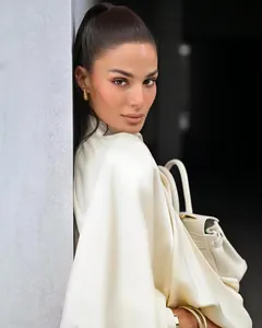 Elegant cream-colored satin bomber jacket for women with high-end silk texture