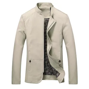 Veste Décontractée à Col Montant pour Hommes en Coton Rembourré Coupe Cintrée Avec Manches en Cuir Synthétique Patchwork