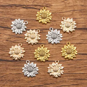 Pendentif en Alliage de Tournesol Accessoires de Création de Bijoux DIY Charm Tournesol Botanique pour Décoration de Sac Vêtements