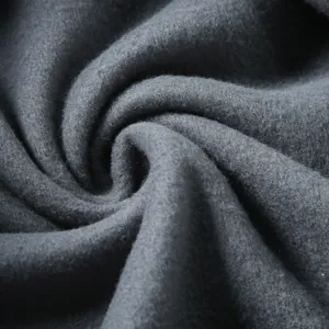Close-up macro texture of dark gray thickened polar fleece fabric material