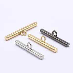 Modern Alloy Metal Long Strip High Shank Sewing Button Decorative Fastener For Suits Overcoats Jackets Fashion Apparel DIY Craft Accessory