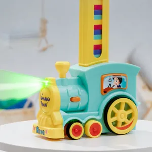 Trenino domino elettrico automatico con luci colorate ed effetti sonori per bambini