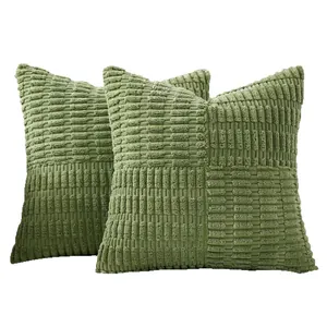 Set of 2 sage green patchwork corn kernel texture decorative throw pillow covers