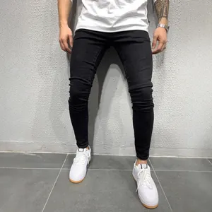 Men's black stretch skinny fit denim jeans for a classic western streetwear look