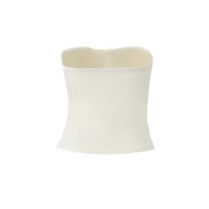 Elegant cream-colored strapless tube top for women's summer sexy fashion inner wear
