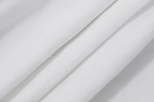 Primer plano macro detallado de la textura fina de tela de mezcla de algodón blanco