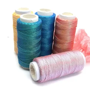 Premium 0,5 mm mehrfarbiges Cloud-Flachwachsgarn für DIY-Schmuck und Armbandflechten