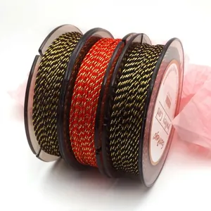 Twisted Braided Jewelry Cord With Gold Thread DIY Bracelet Necklace Pendant Making String Milanese Cord For Jewelry Handwoven Accessories