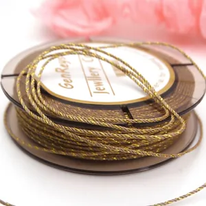 Professional 0.8mm gold-threaded braided cotton cord for DIY jewelry making bracelets
