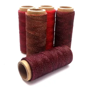 0.4mm 0.5mm Gold Thread Waxed Cord 6 Strands Nylon Weaving String For DIY Bracelet Ring Jewelry Making Starry Metallic Line