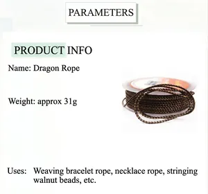 Complete technical specifications for 1.5mm braided dragon cord for DIY jewelry.