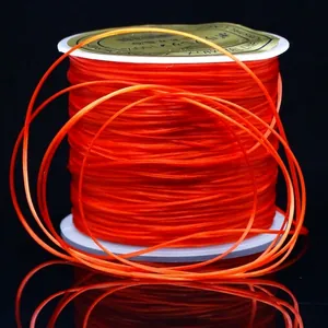 Hilo de cristal elástico plano naranja para bisutería y pulseras de bricolaje