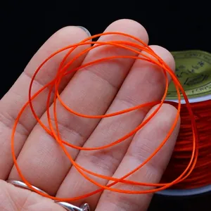 Hilo elástico plano naranja para creación de bisutería y cuentas DIY