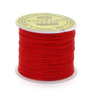Hilo de cristal elástico plano rojo para pulseras DIY y creación de joyería