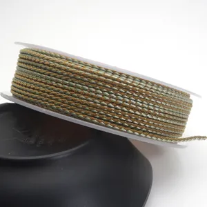 Macro view of 1.5mm multi-colored braided dragon pattern cord for DIY jewelry