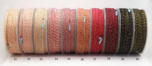 Premium 10-pack of braided cotton cords with gold thread for DIY jewelry making