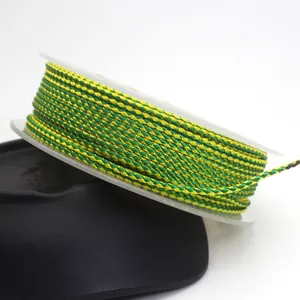 1.5mm green and yellow braided dragon pattern cord for jewelry making and DIY crafts