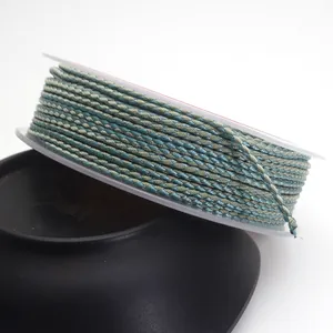Close-up detail of 1.5mm mixed-color dragon pattern braided cord for DIY jewelry crafts