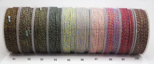 Multi-color hand-twisted cotton ropes with gold thread details in 10 color variants.