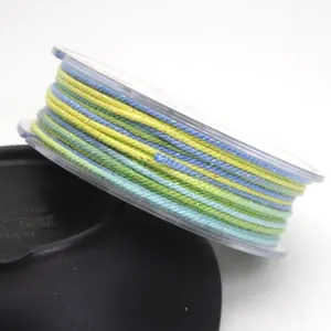 Close-up of 1.2mm gradient cotton thread with metallic gold accents on a spool.