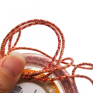 Red and gold braided cotton rope thread for DIY jewelry making 2.0mm necklace cord