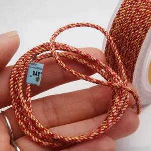 1.5mm hand-twisted cotton cord with gold thread for DIY jewelry and necklace making