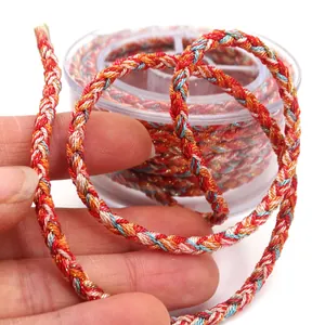 3mm bunte geflochtene Drachenmuster-Kordel mit Goldfaden für DIY Schmuckherstellung