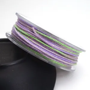 Close-up of 1.2mm variegated glitter cotton cord for DIY jewelry making