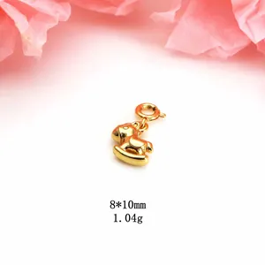 Close-up of gold-plated rocking horse charm for DIY jewelry making, 8x10mm size.