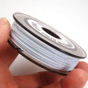 Close-up of 0.85mm iridescent jade thread spool for DIY jewelry and bracelet weaving