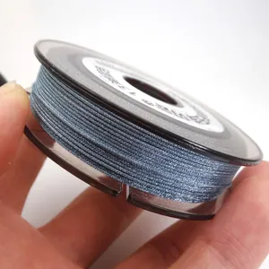 Close-up detail of 0.85mm metallic blue jade thread for DIY jewelry making and braiding