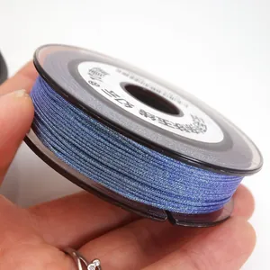 Close-up of 0.85mm blue iridescent jade thread spool for DIY jewelry making
