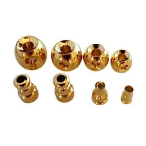Poliertes 24K vergoldetes Messing Guru-Perlen und Stupa-Set für DIY buddhistischen Schmuck