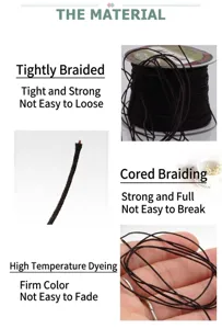 Premium 72# zwart sieraadkoord voor DIY handgeweven armbanden en Chinese knopen.