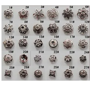 Capuchones de Cuentas de Flor de Aleación Vintage Cuentas Espaciadoras Accesorios de Joyería Floral Hueca Para DIY Pulsera Collar