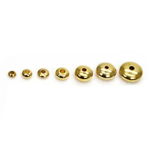 Goldene massive Messingperlen als Abstandshalter für DIY-Schmuck in verschiedenen Größen