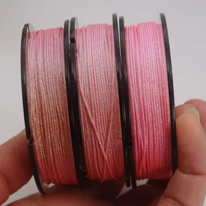 Three spools of 0.85mm iridescent pink jade beading cord for DIY bracelet weaving jewelry