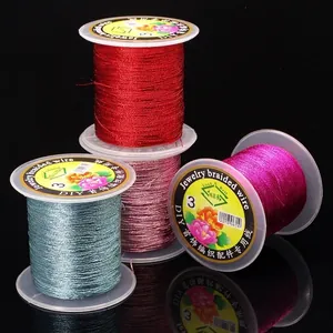 Metallic Braided Jewelry Wire For DIY Bracelet Tassel Making 3-15 Strands Gold Silver Polyester Cord Thread Hand Knitting Rope