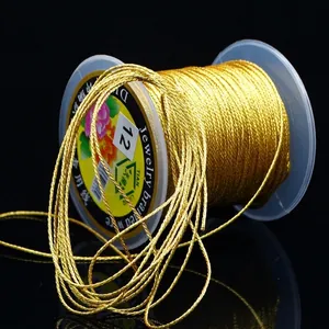Premium 12-ply metallic gold thread spool for DIY handmade jewelry and tassel crafts